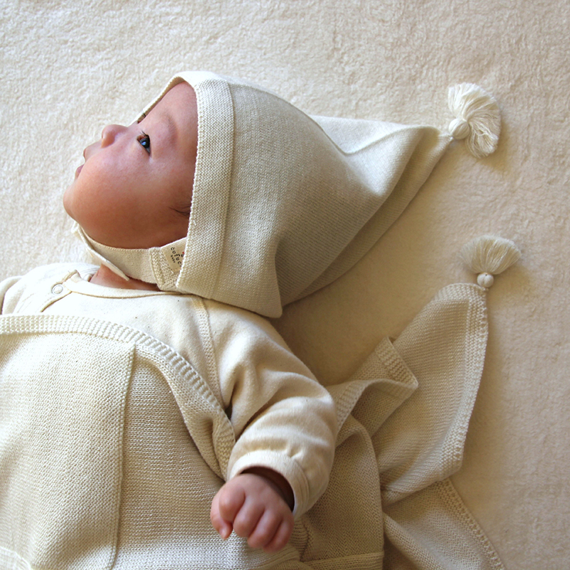 COFUCU 喀什米爾針織小精靈帽-象牙白