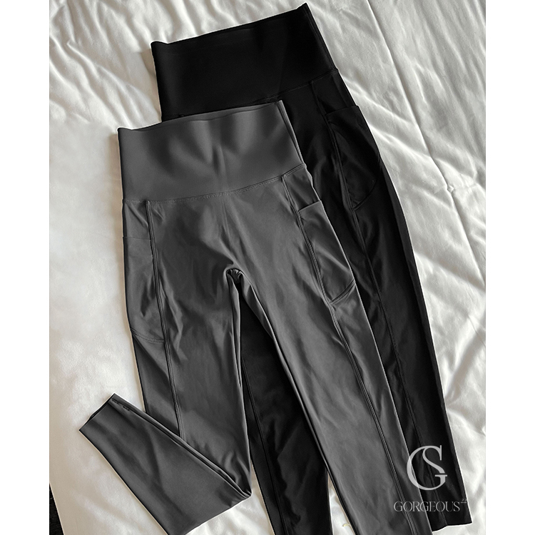 D124 現貨「雙口袋面膜瑜珈褲」