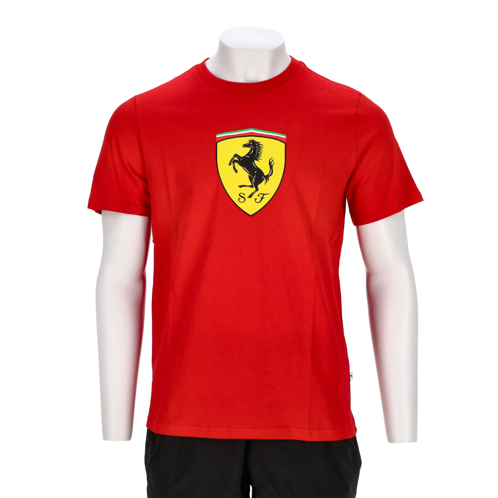 Puma 法拉利車迷系列 男款 紅色 歐規 法拉利 大盾 印花 T恤 休閒 短袖 63278302