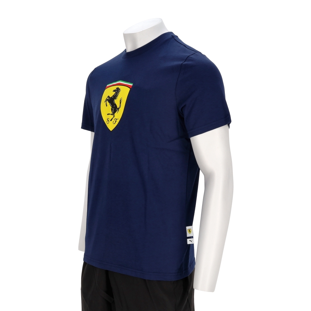 Puma 法拉利車迷系列 男款 藍色 歐規 法拉利 大盾 印花 T恤 休閒 短袖 63278305