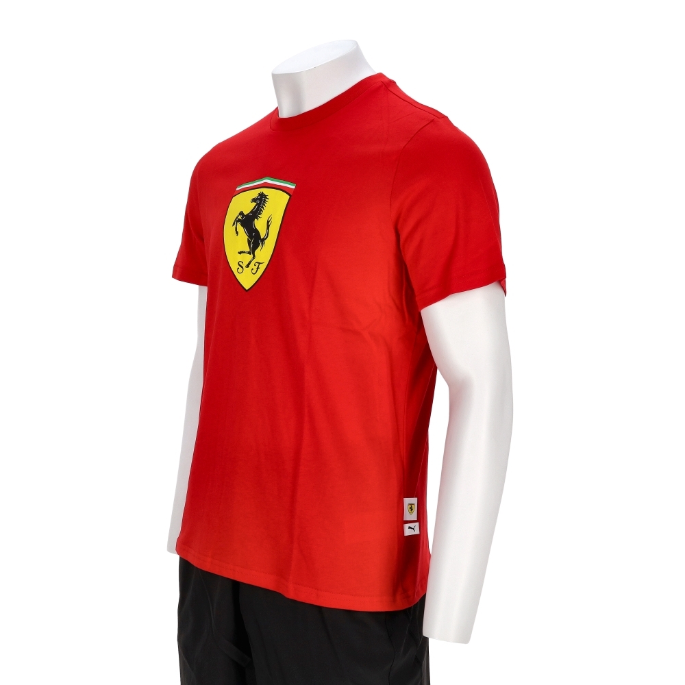 Puma 法拉利車迷系列 男款 紅色 歐規 法拉利 大盾 印花 T恤 休閒 短袖 63278302