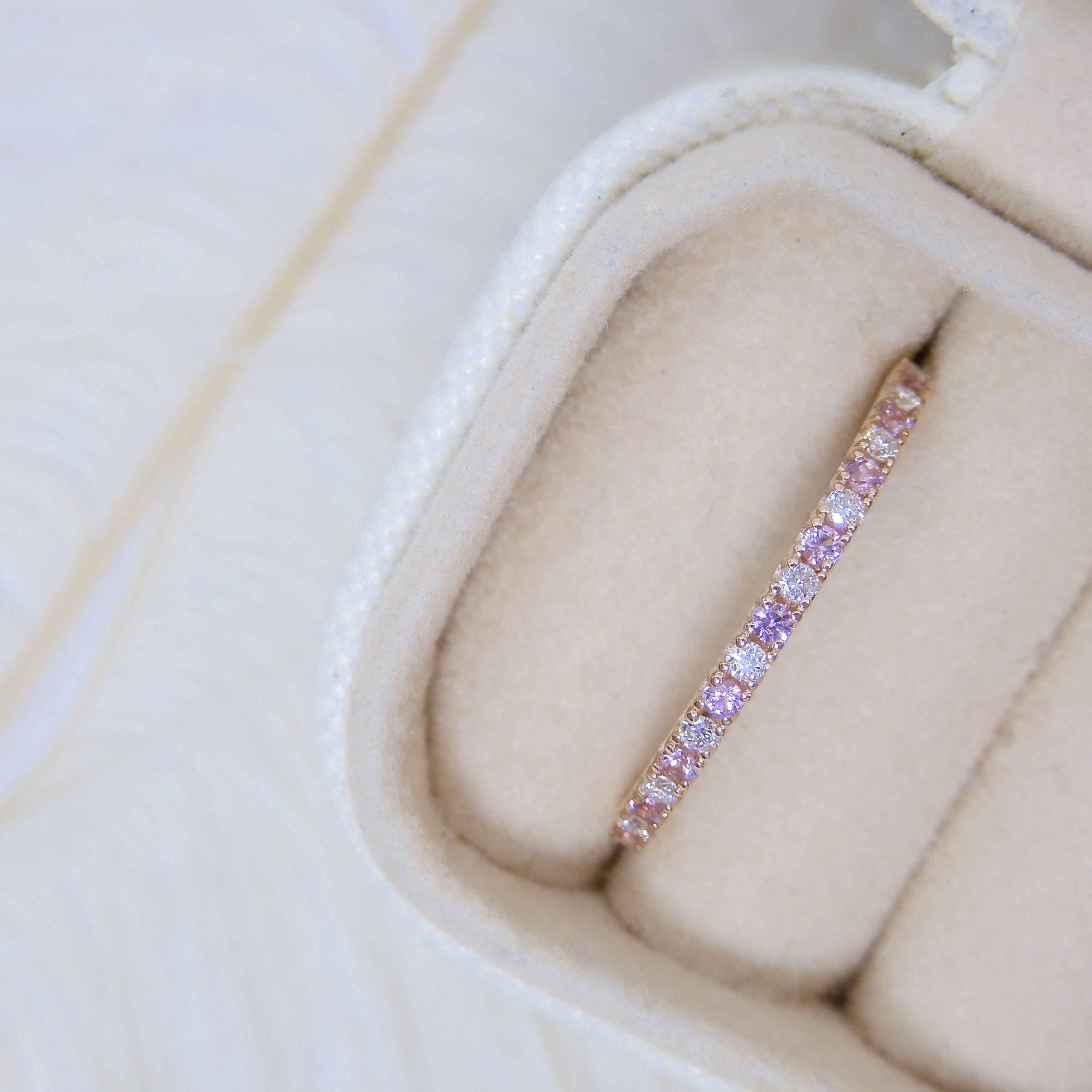 訂製 18K金 0.17ct 粉色藍寶石戒指