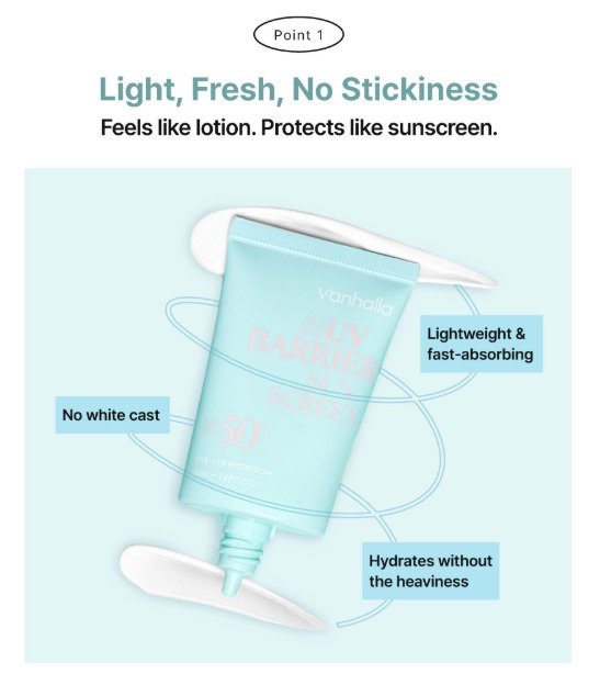 (4143) 韓國Vanhalla Allday UV BarrierSunscreen全天防紫外線屏障防曬霜 純素化學防曬 SPF50+ PA++++(50ml)