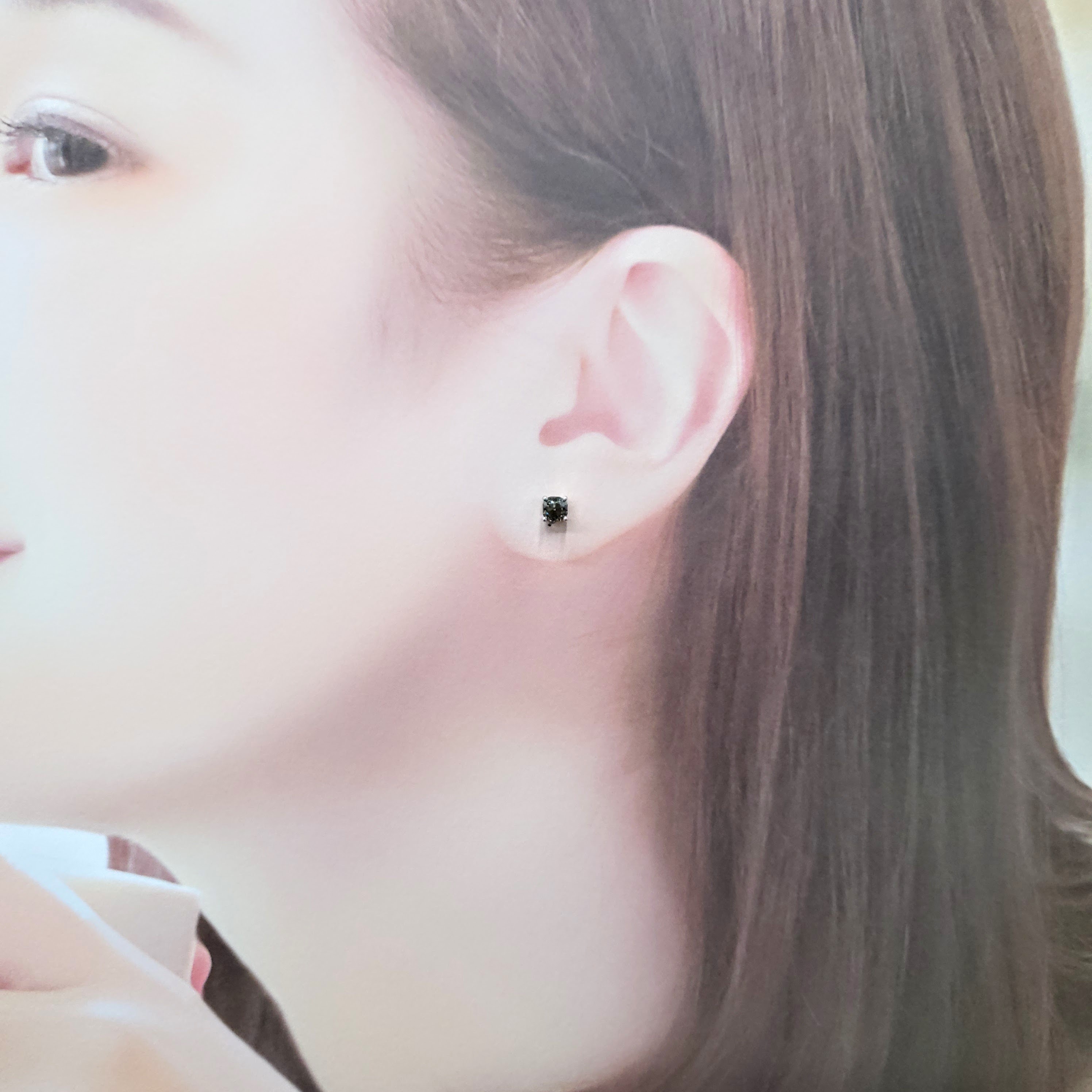 18K White Gold 0.90ct Fancy Brown Radian Cut Diamond Earrings