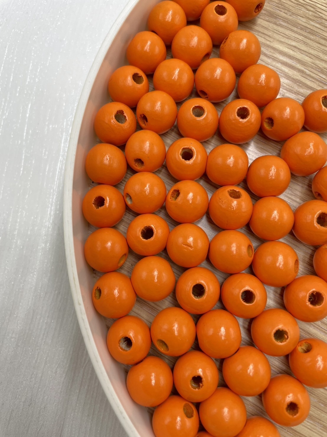 N小-橙色木珠100顆14mm