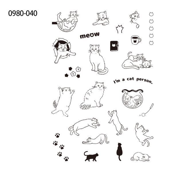 KODOMO NO KAO 透明水晶印章: 0980-040 貓之手帳