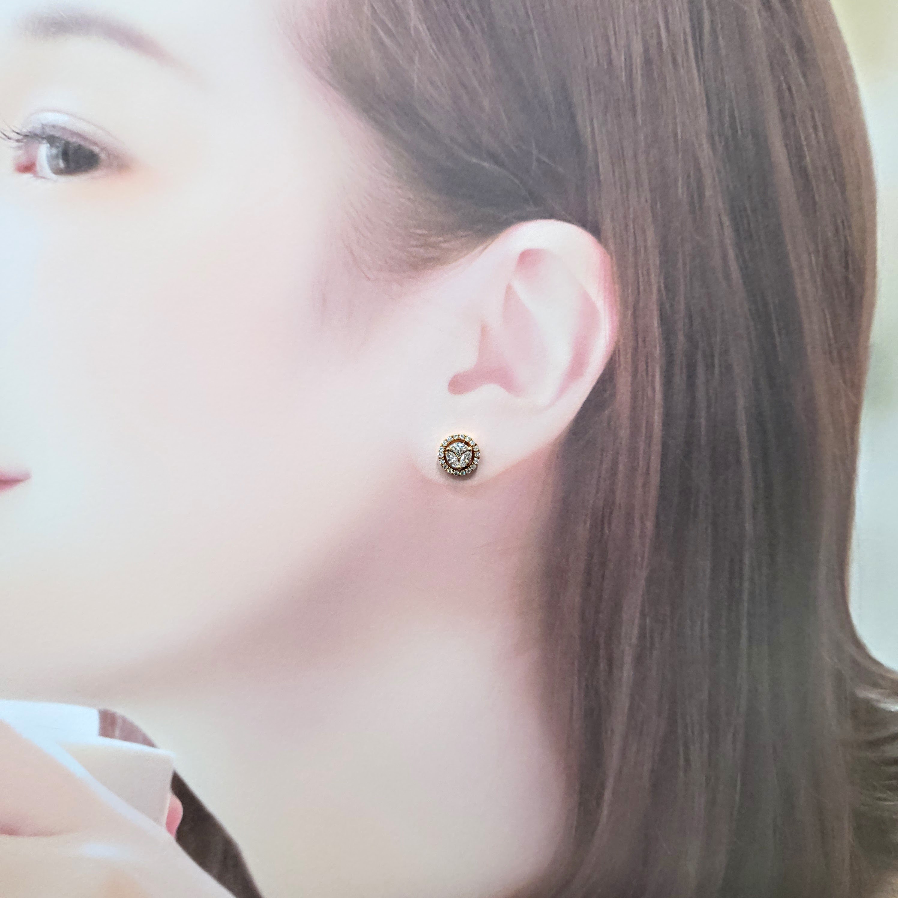 18K Rose Gold 0.76ct Diamond Earrings with Jacket