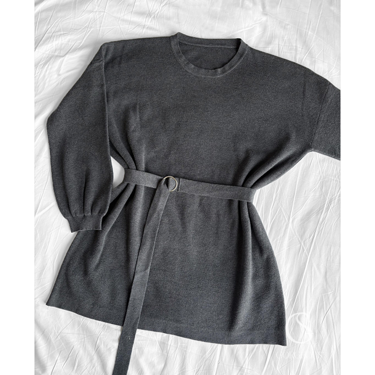 D102 現貨「兔寶寶連身長版洋裝(贈腰繩)」