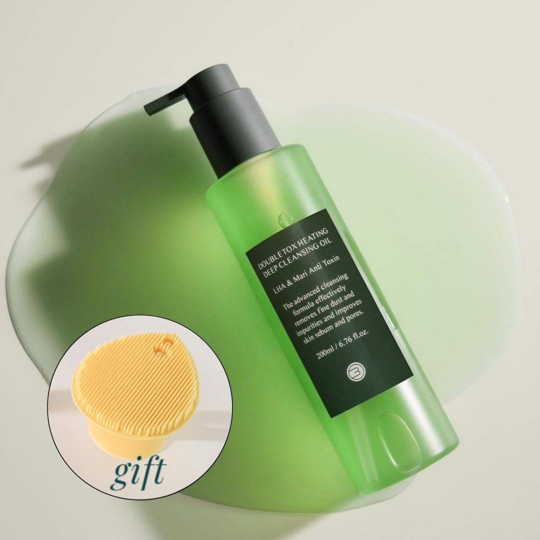 (4149) 韓國 BQCELL Doubletox Heating Deep Cleansing Oil 雙排毒溫感深層潔面卸妝油 (送深層清潔矽膠洗面刷)