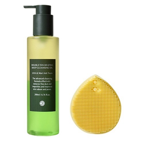 (4149) 韓國 BQCELL Doubletox Heating Deep Cleansing Oil 雙排毒溫感深層潔面卸妝油 (送深層清潔矽膠洗面刷)