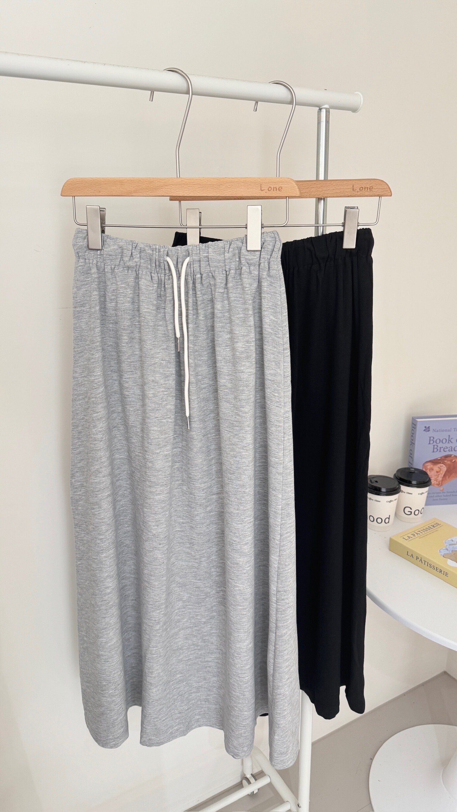 抽繩挺料棉質長裙