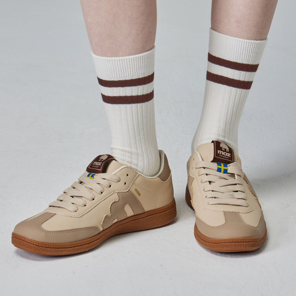 【熱銷】moz瑞典 駝鹿 經典再現 復古 德訓鞋 (淺米杏)