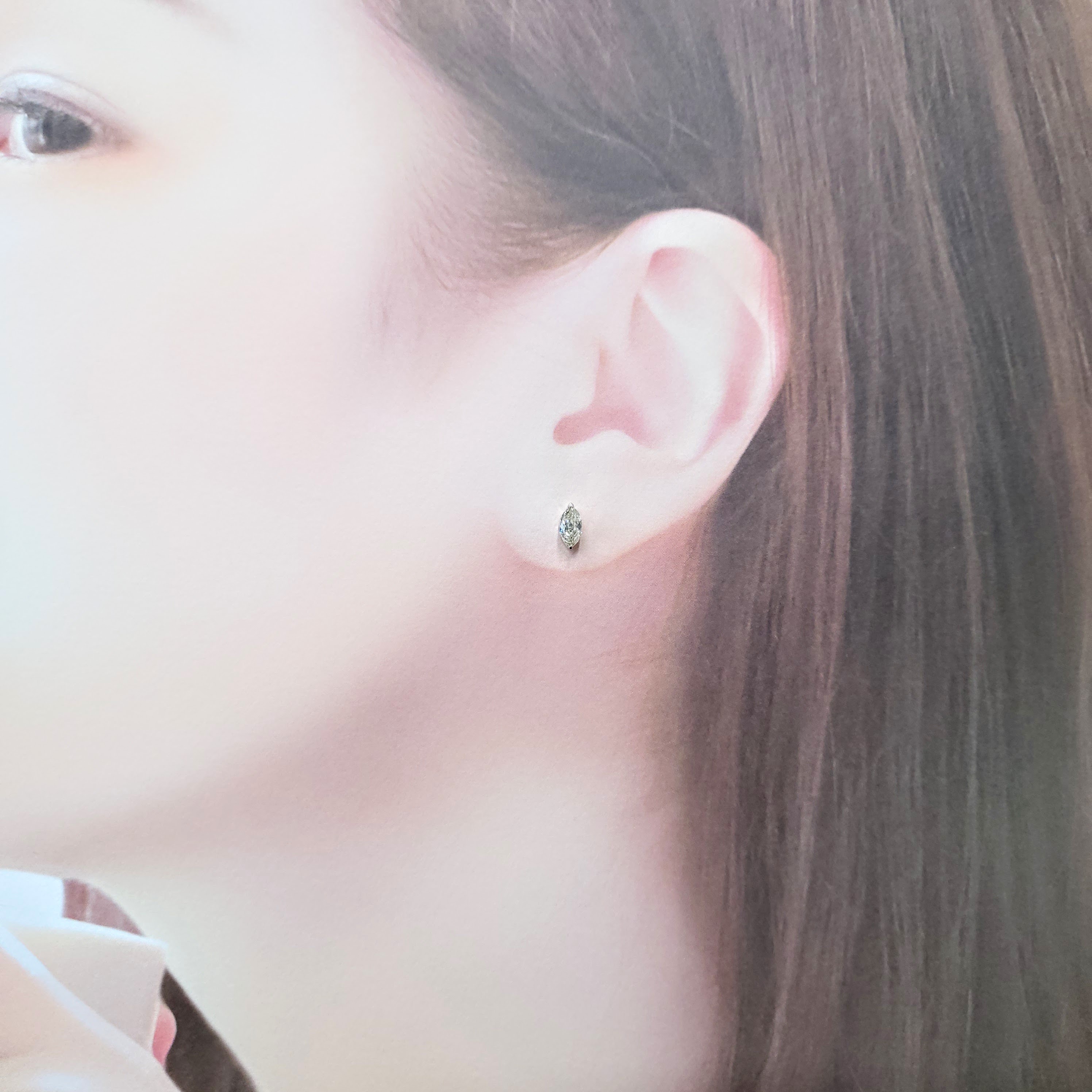 18K White Gold 0.61ct Marquise Cut Diamond Earrings