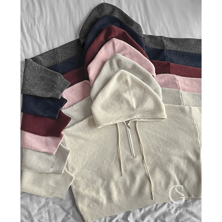 D43 現貨「高磅軟糯糯拉鍊短版帽踢」