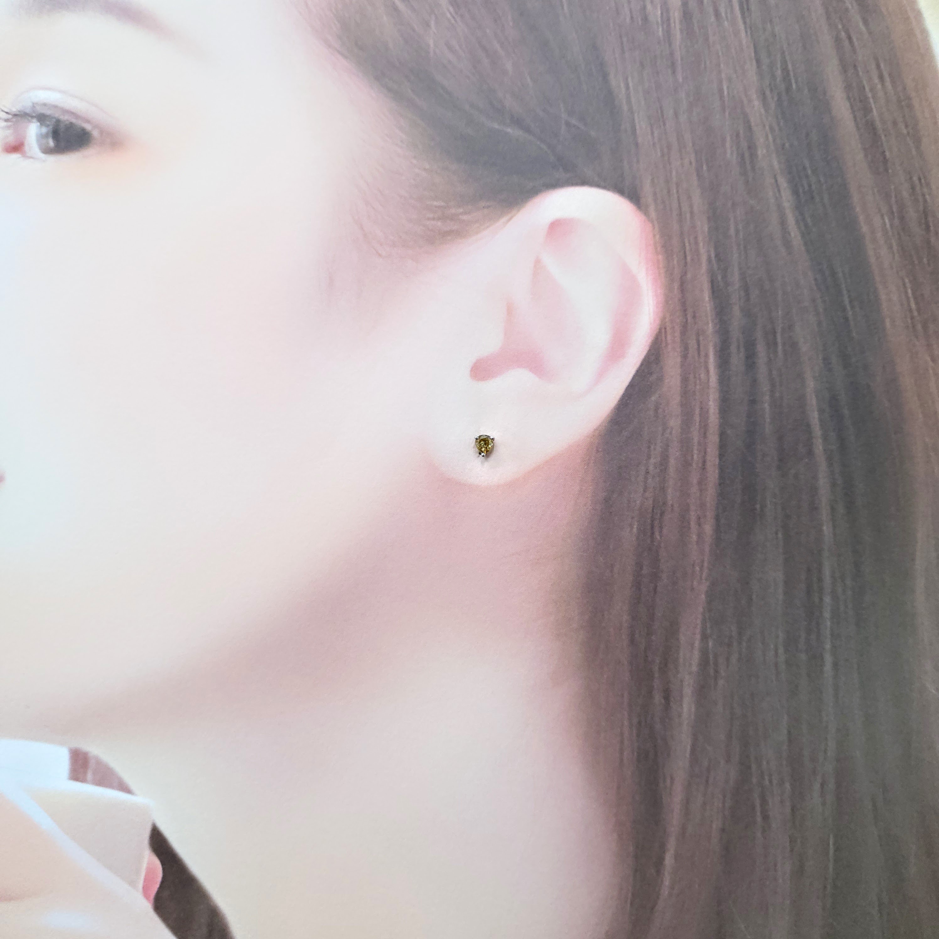 18K Yellow Gold 0.33ct Fancy Yellow Pear Shape Diamond Earrings