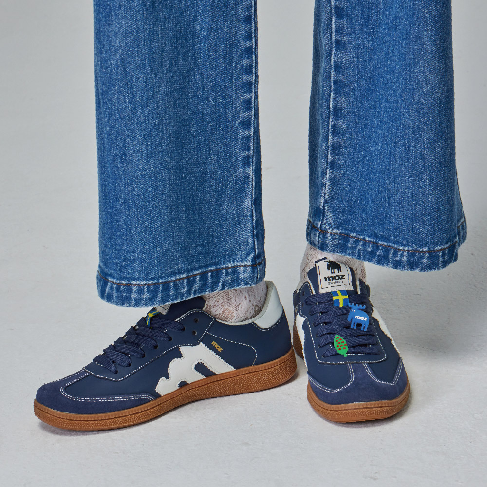 【熱銷】moz瑞典 駝鹿 經典再現 復古 德訓鞋 (復古藍)