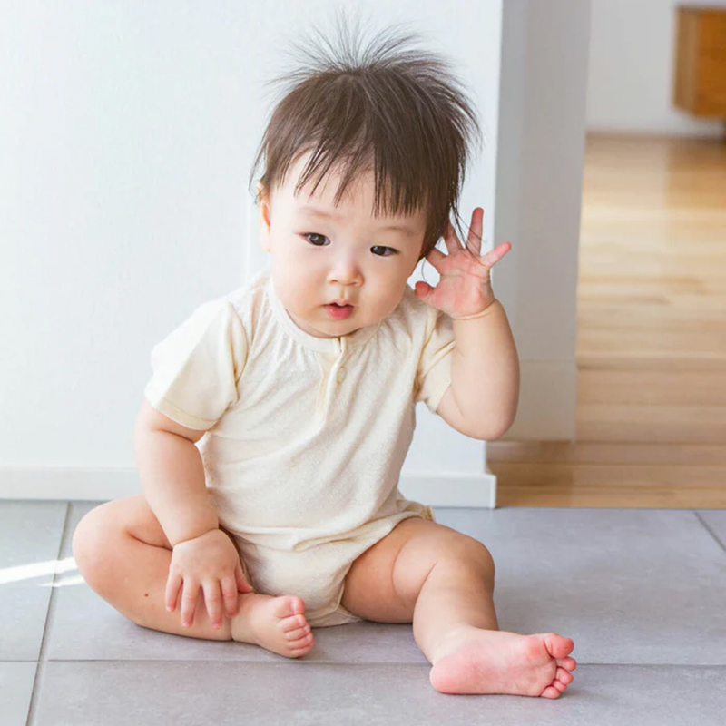 COFUCU 鏤空花紋有機棉寶寶包屁衣