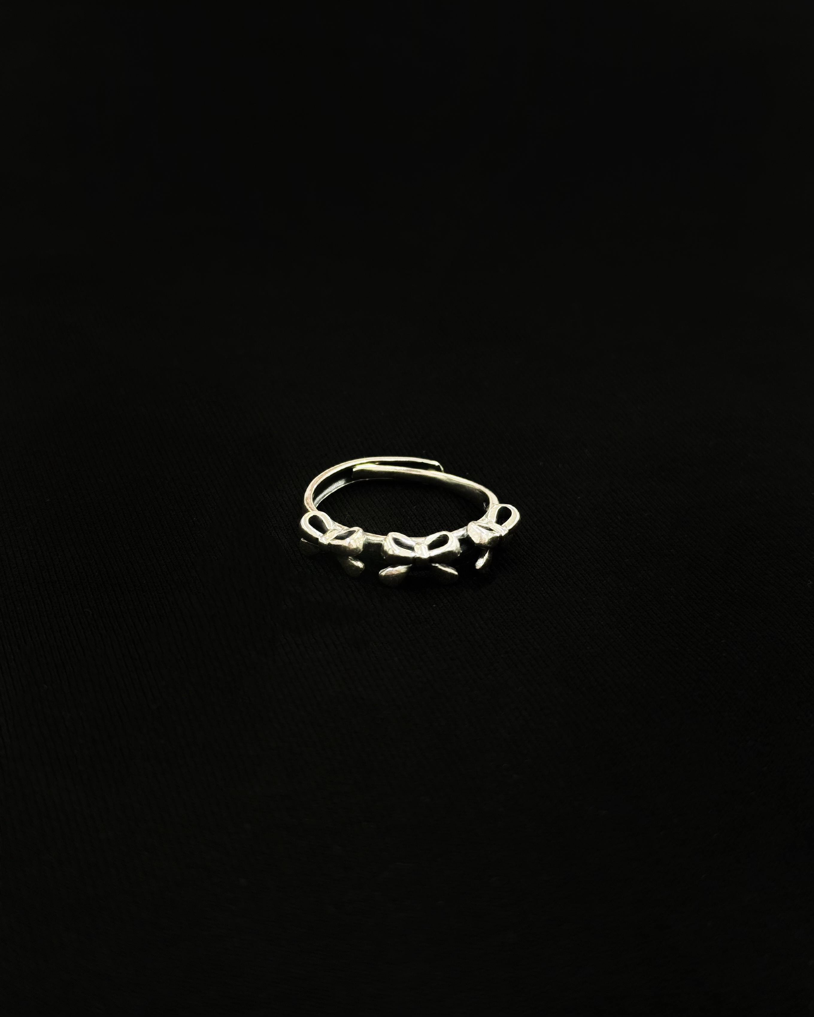 925純銀三小蝴蝶結可調戒指