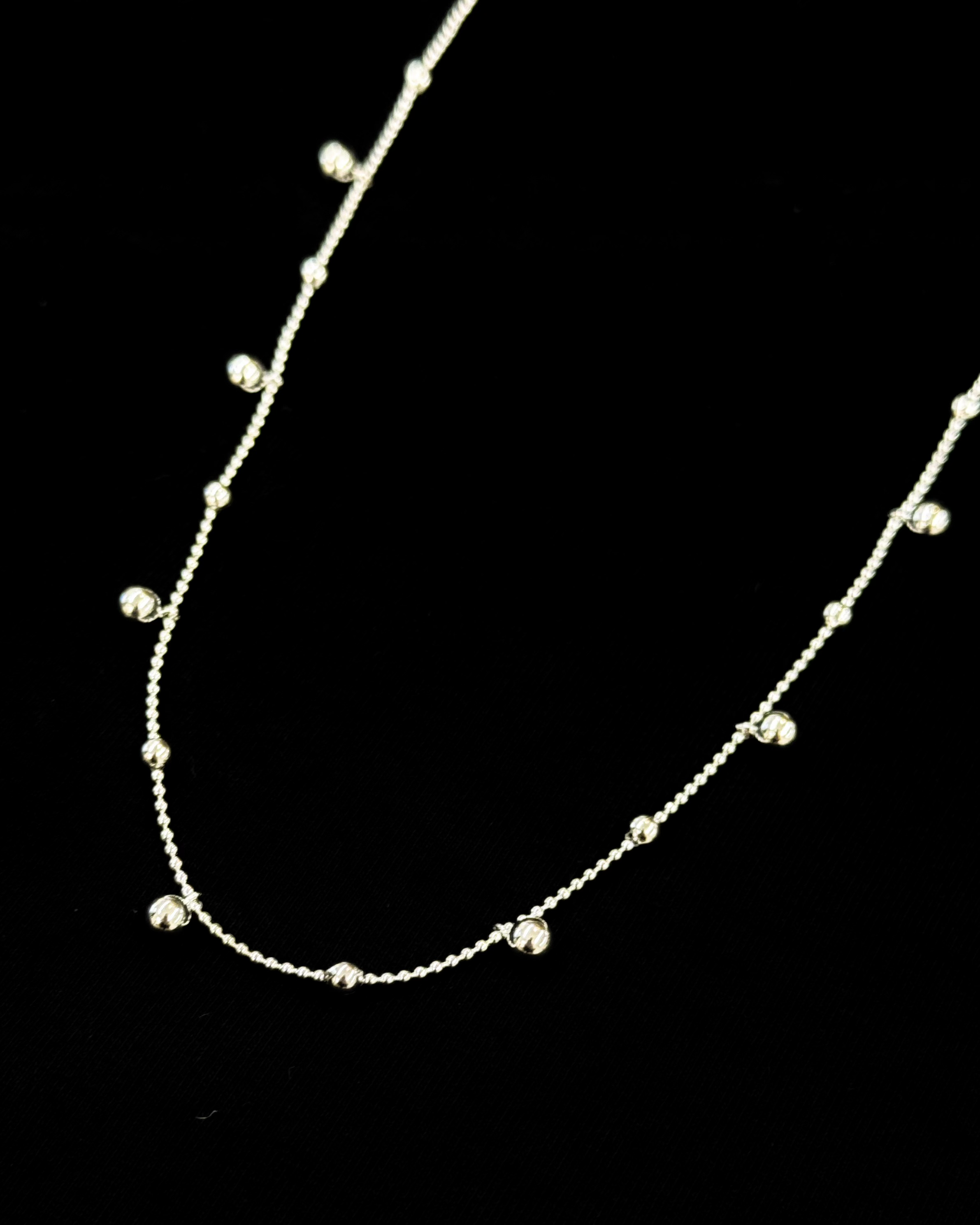 925純銀小球配吊小球頸鏈