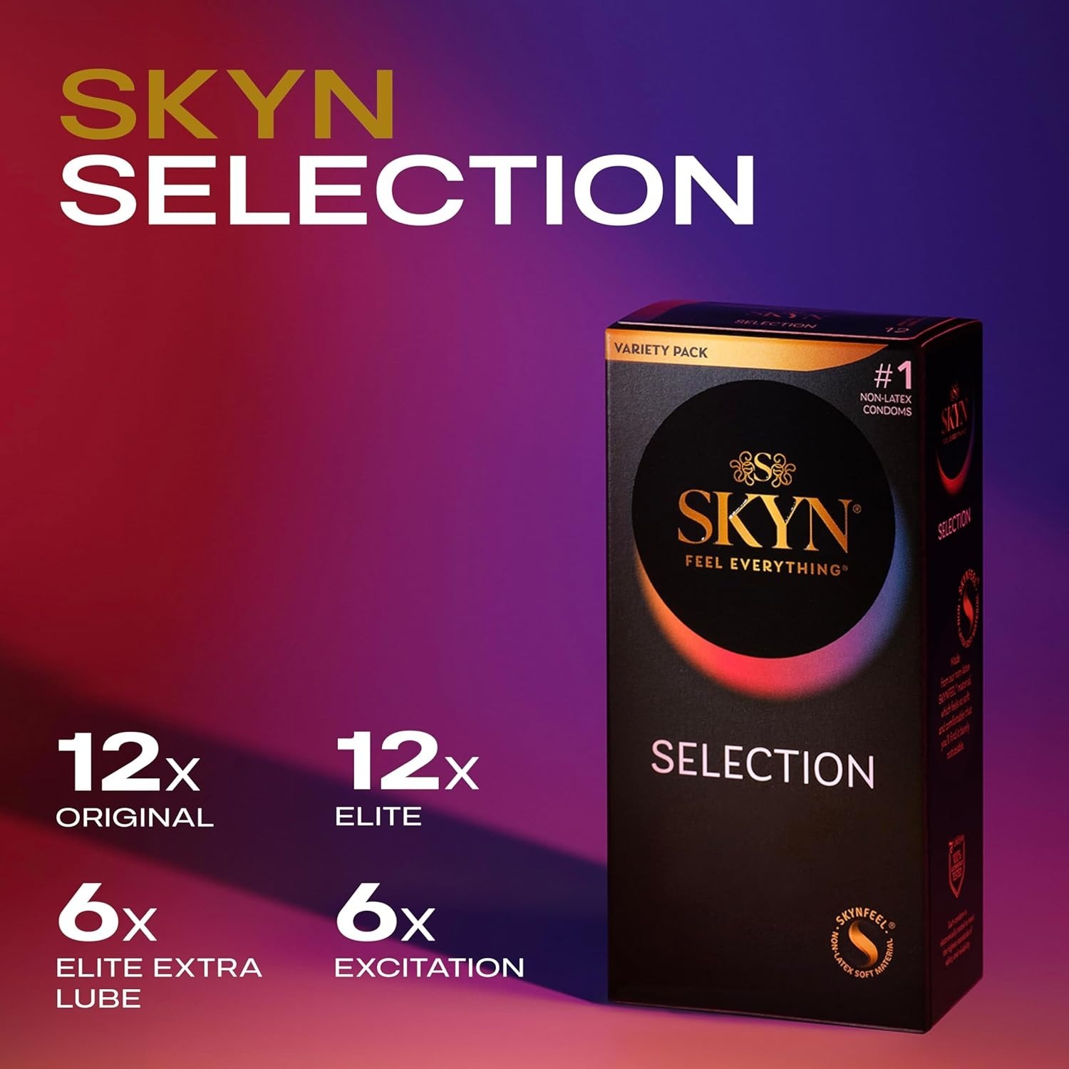 SKYN Selection 精選雜錦 PI安全套 12片裝 - Original , Elite, Elite Extra Lube, Excitation (New)