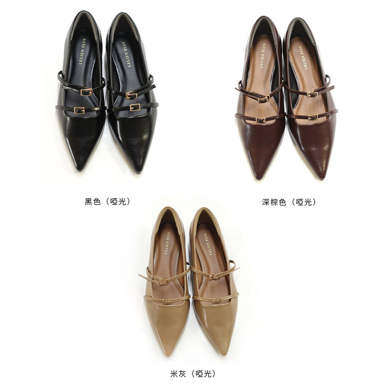 名媛甜心 尖頭金屬釦雙帶瑪莉珍【SY023】