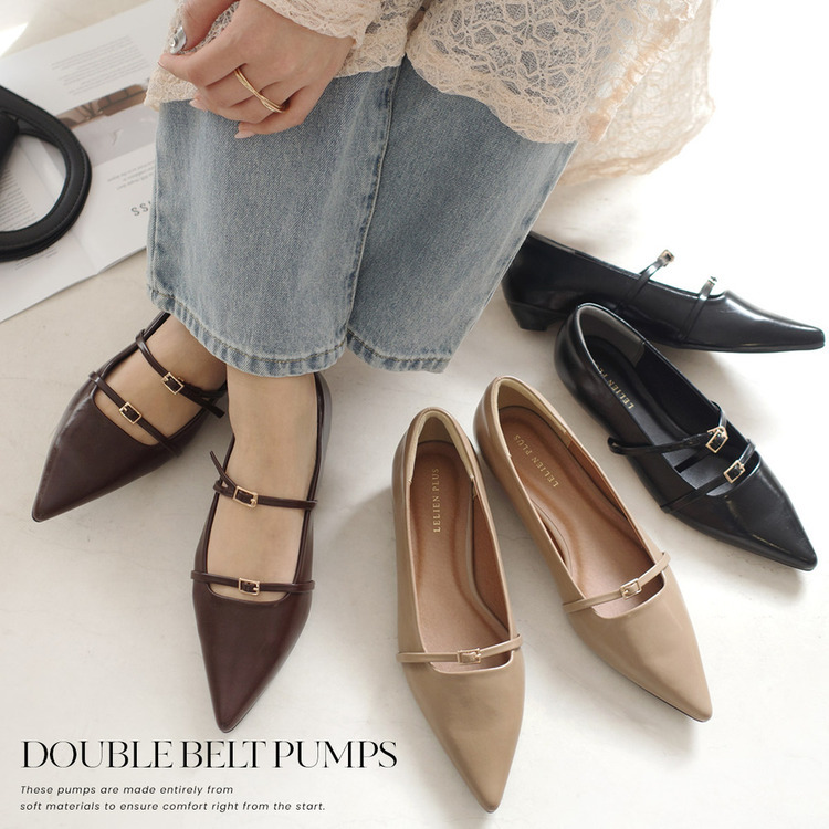 名媛甜心 尖頭金屬釦雙帶瑪莉珍【SY023】