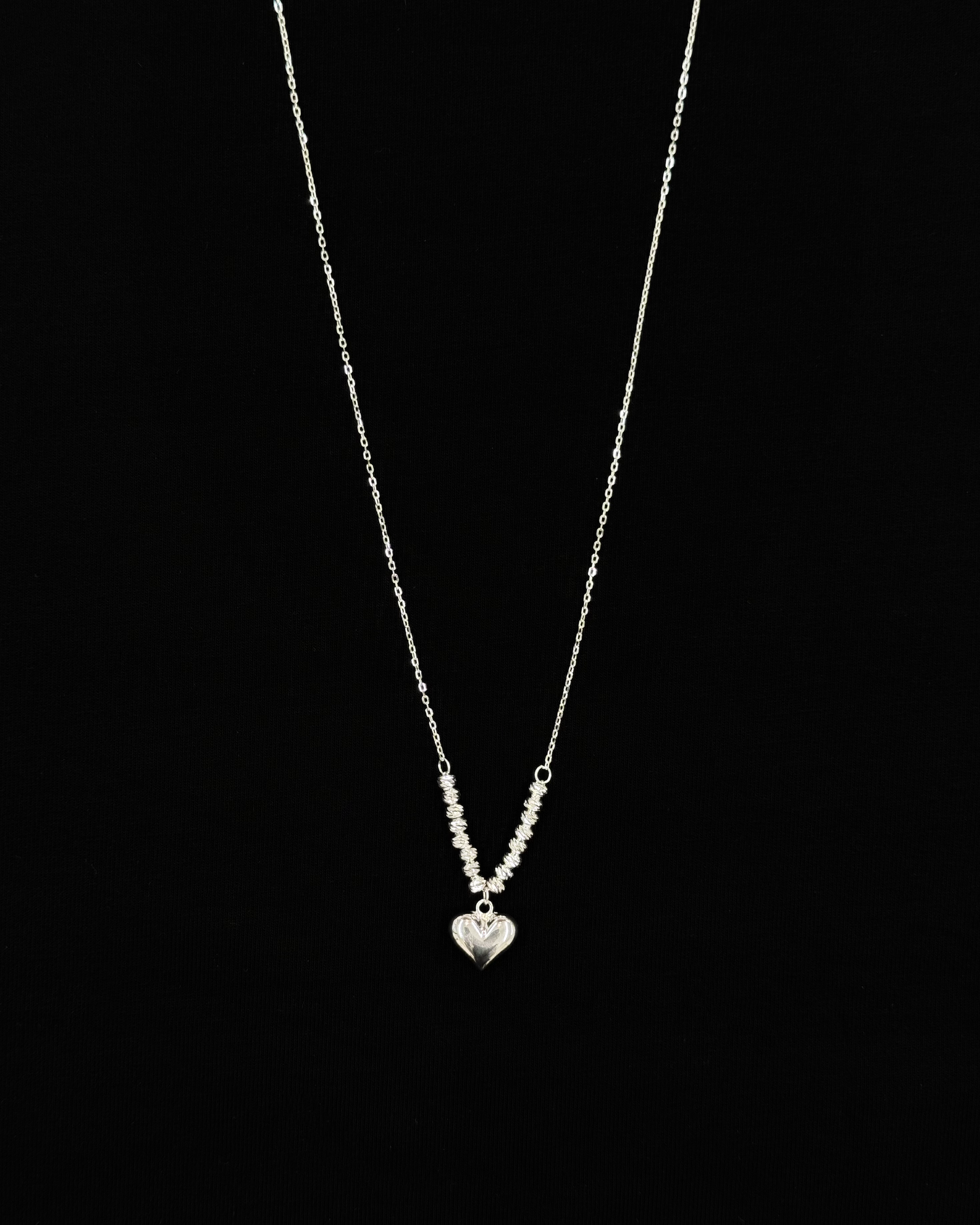 925純銀拼鏈心心吊墜頸鏈