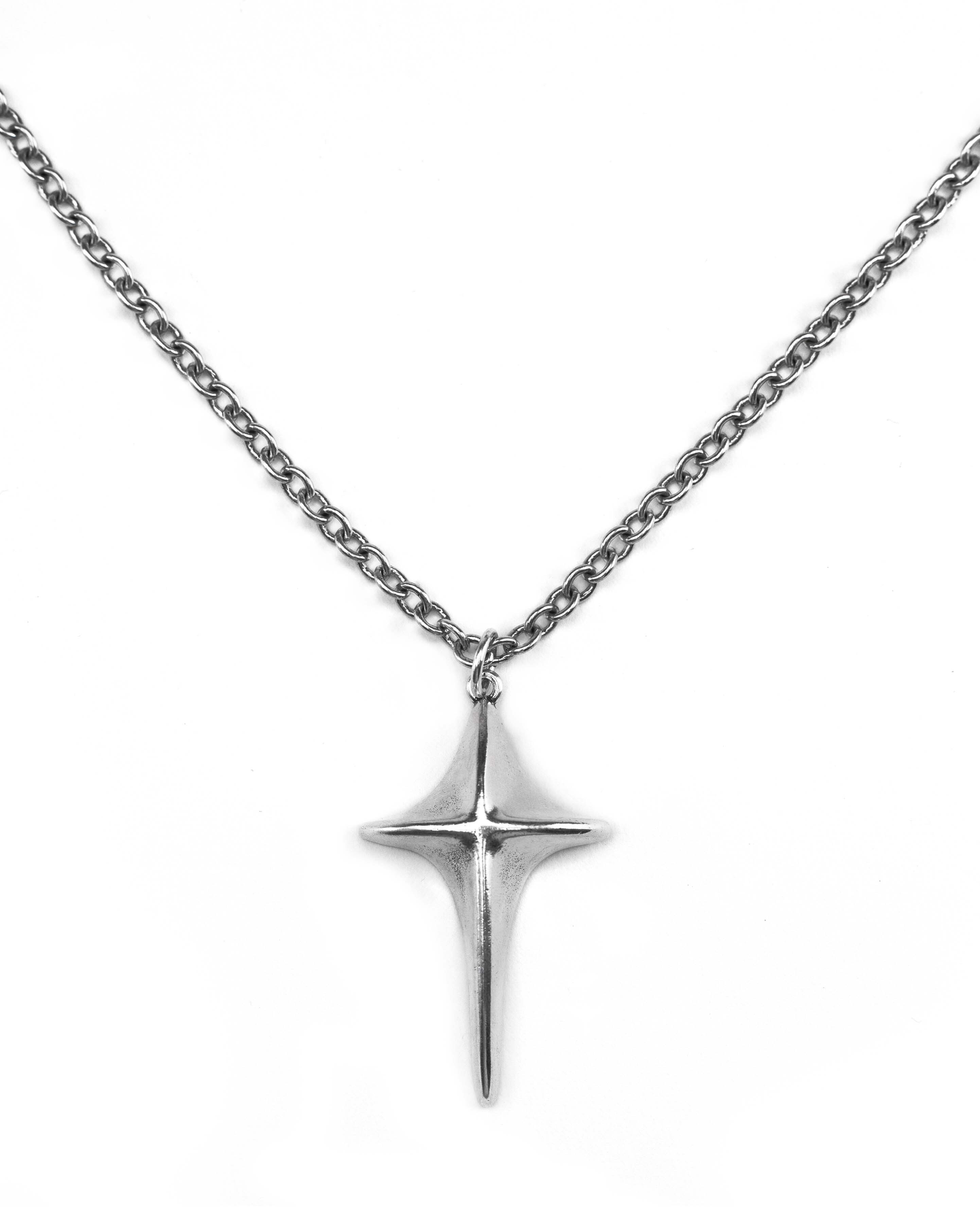 COMA LUCID CROSS NECKLACE Antique Silver