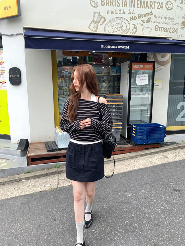 NEW 棉質假兩件上衣