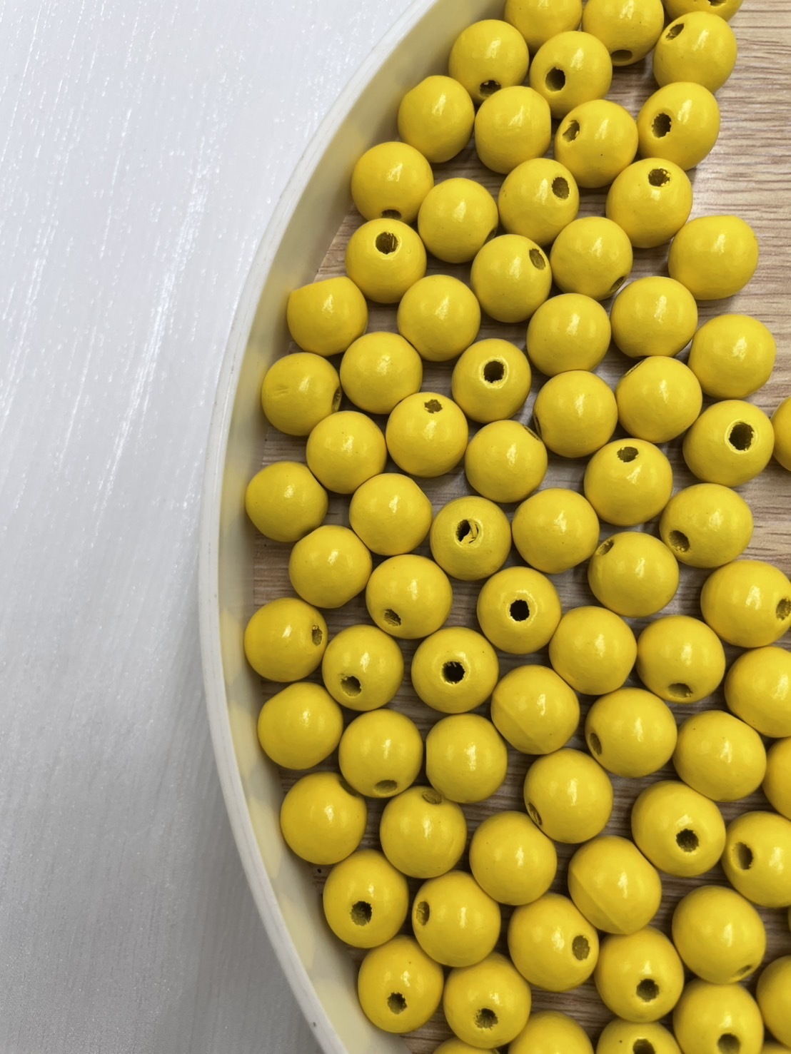 N小-黃色木珠100顆12mm