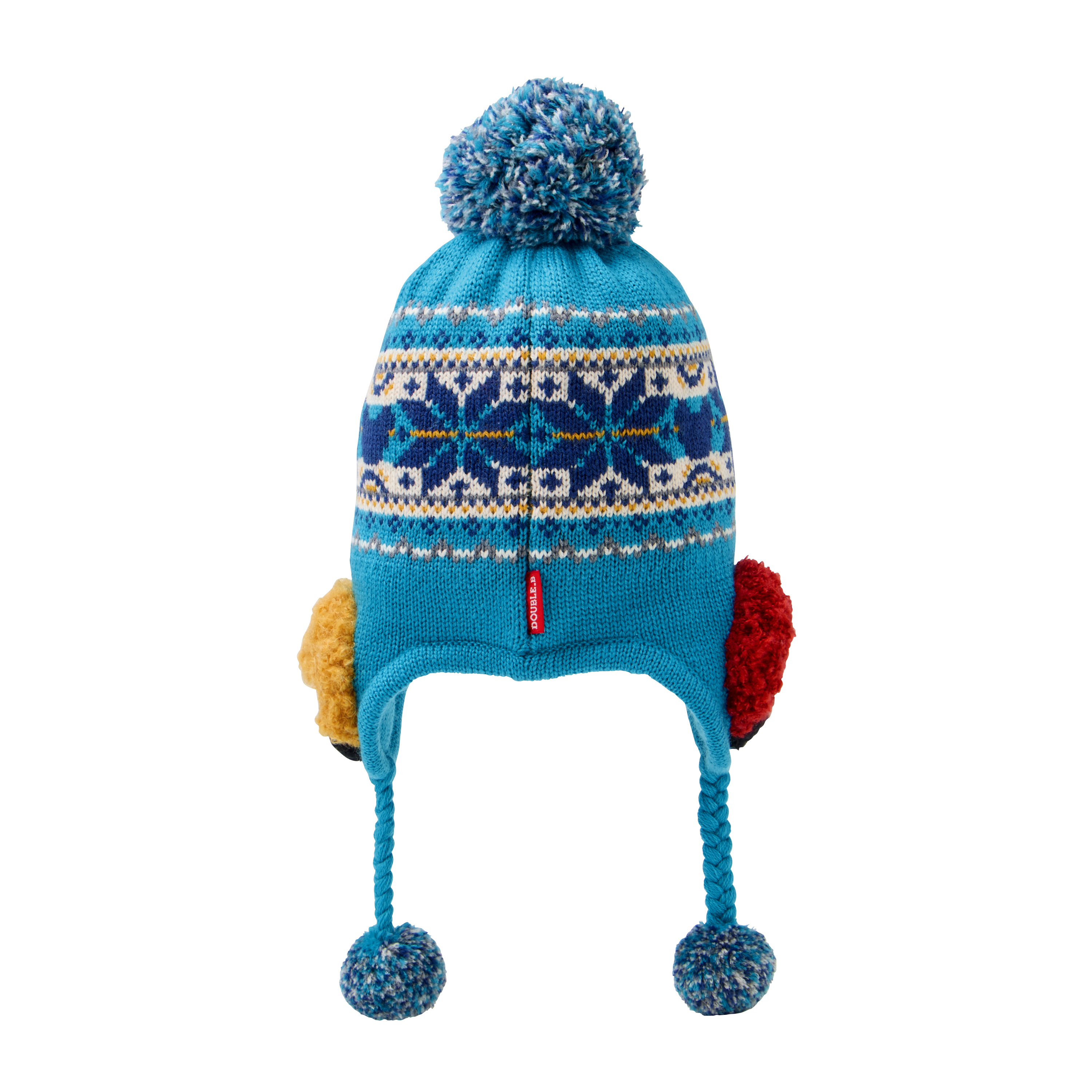 DOUBLE_B 編織遮耳毛帽-藍色