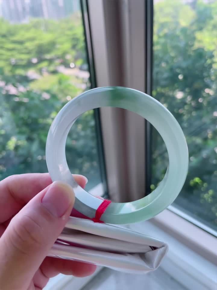 冰飄花翡翠正圈手鐲,天然翡翠A玉, 緬甸玉, Jade, Jadeite