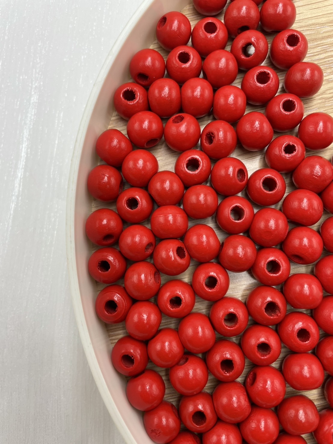 N小-紅色木珠100顆12mm