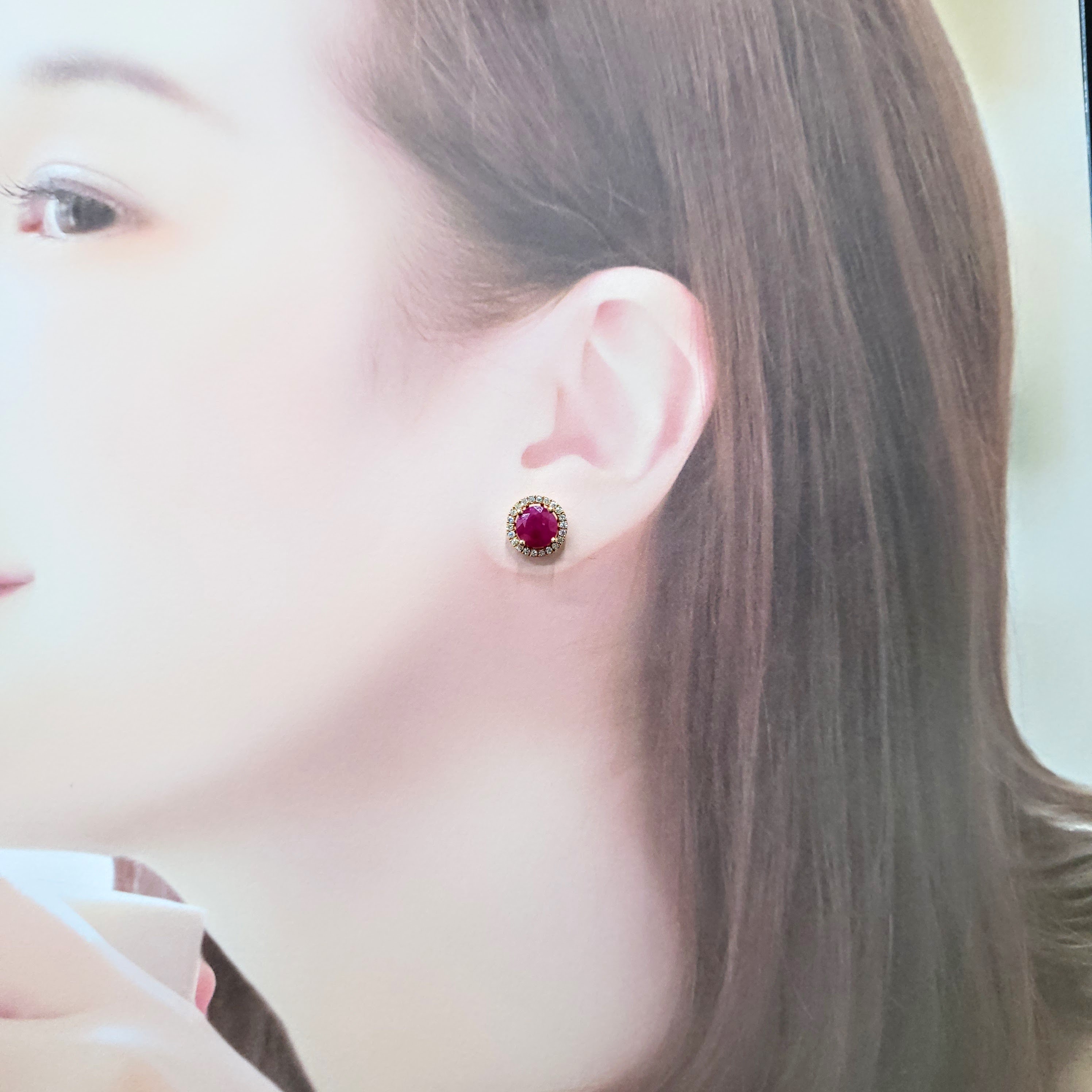 18K White Gold 4.08ct Ruby and Diamond Earrings