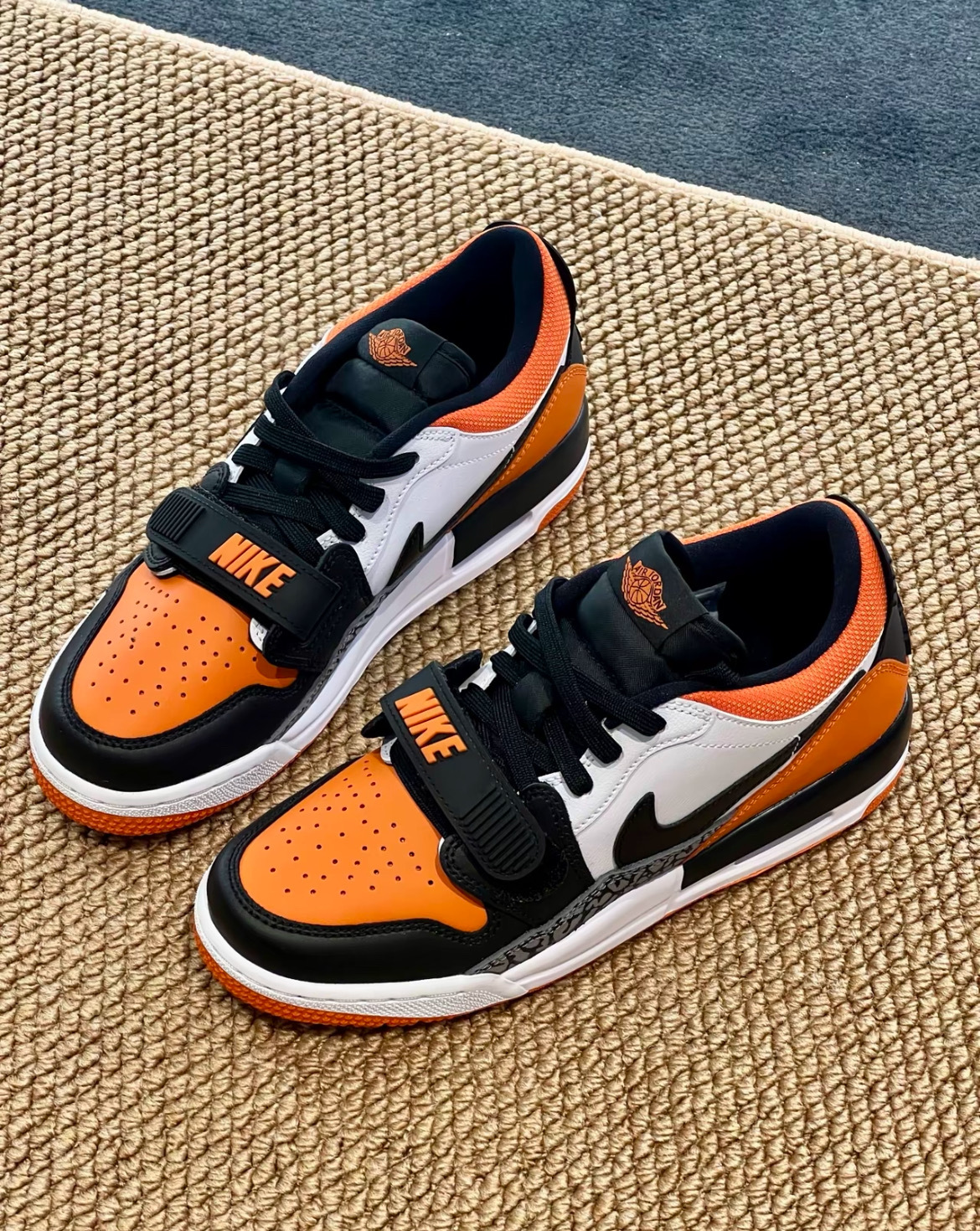 男鞋 NIKE AIR JORDAN LEGACY 312 LOW 黑橘白 爆裂紋 魔鬼氈 復古 籃球鞋【CD7069-118】