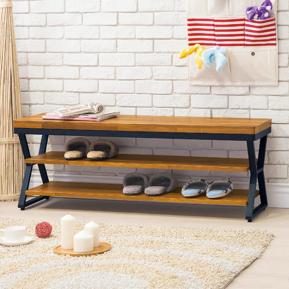 斯克4尺工業風坐式鞋櫃/穿鞋椅