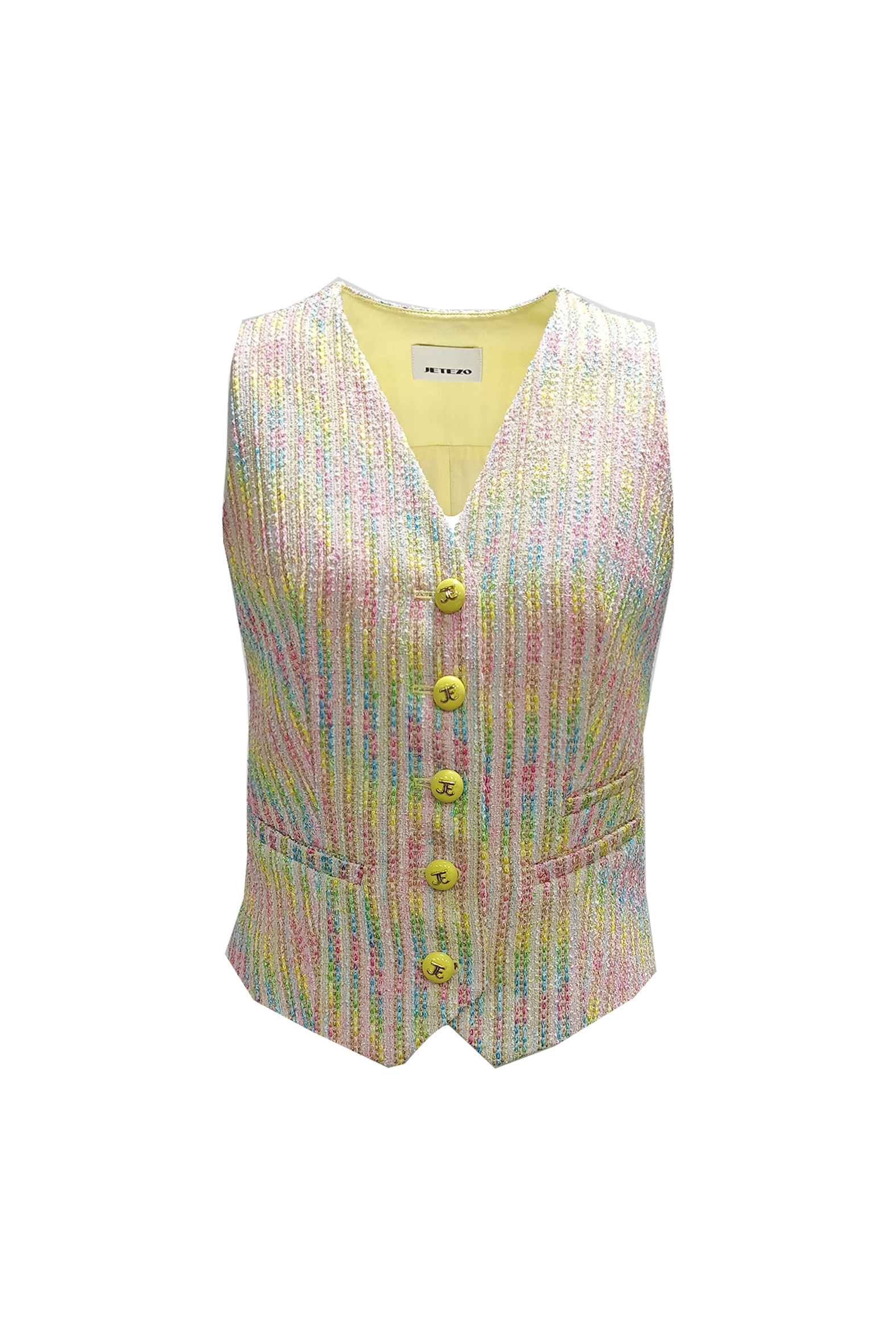 BD10011Y1 新藝術花園七彩小香正裝馬甲