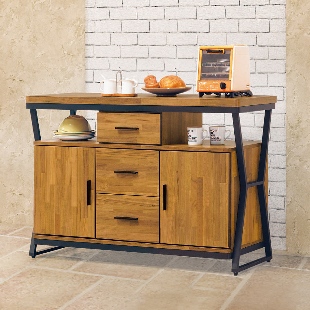 斯克4尺工業風收納餐櫃/碗盤櫃