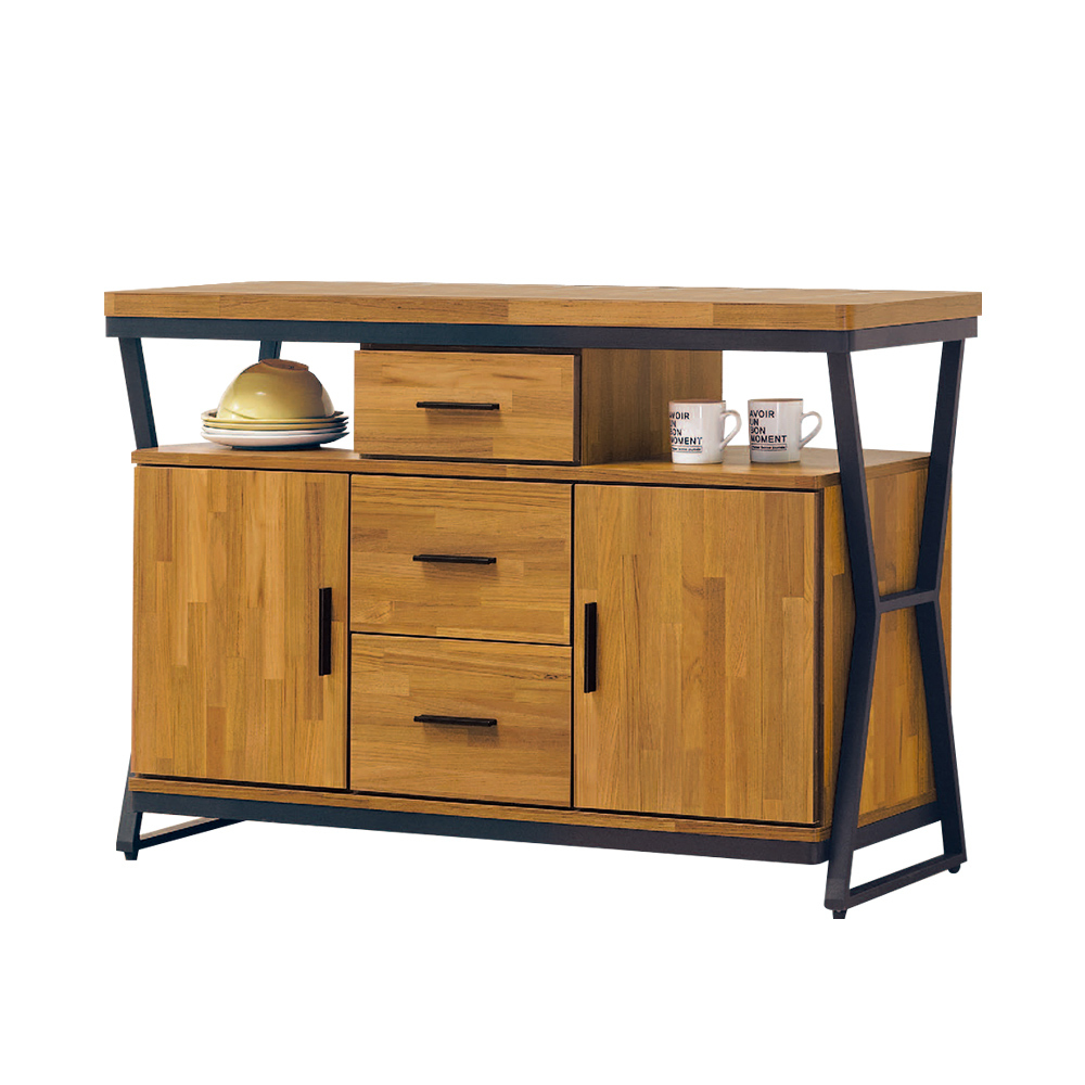 斯克4尺工業風收納餐櫃/碗盤櫃