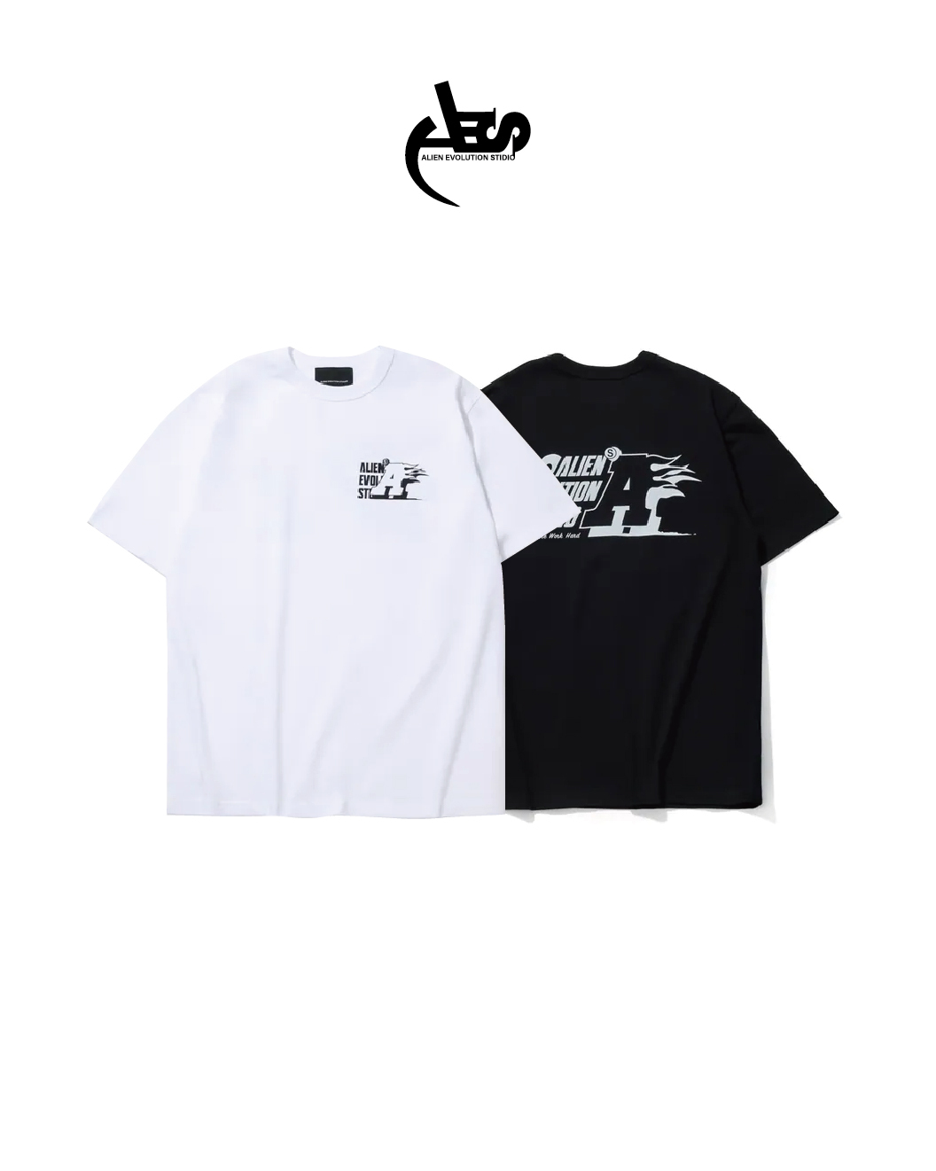 AES 短袖T 白/黑 25 S/S Burning a Tee