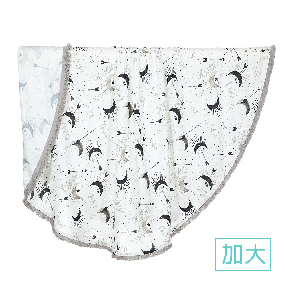 La Millou波蘭 竹纖涼感巾加大款圓形流蘇｜抗菌包巾｜月光女神(白晝)