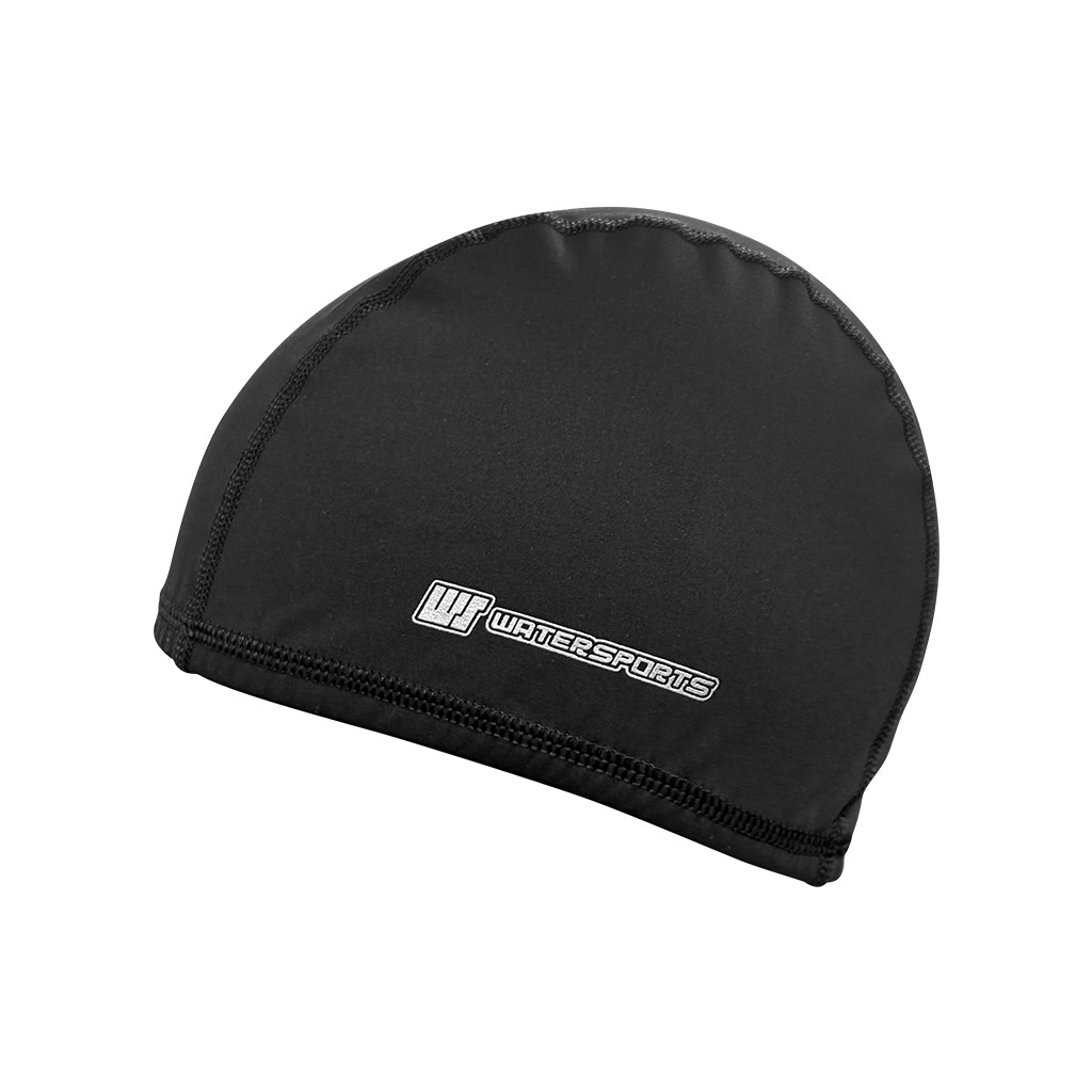 抗水抓毛保暖布泳帽 - 黑