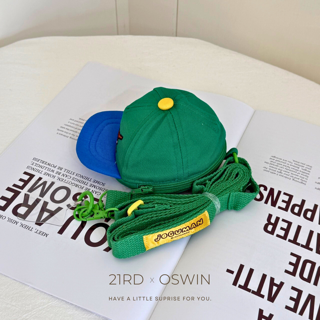 韓國 JOGUMAN 棒球帽造型 收納包 手機掛繩