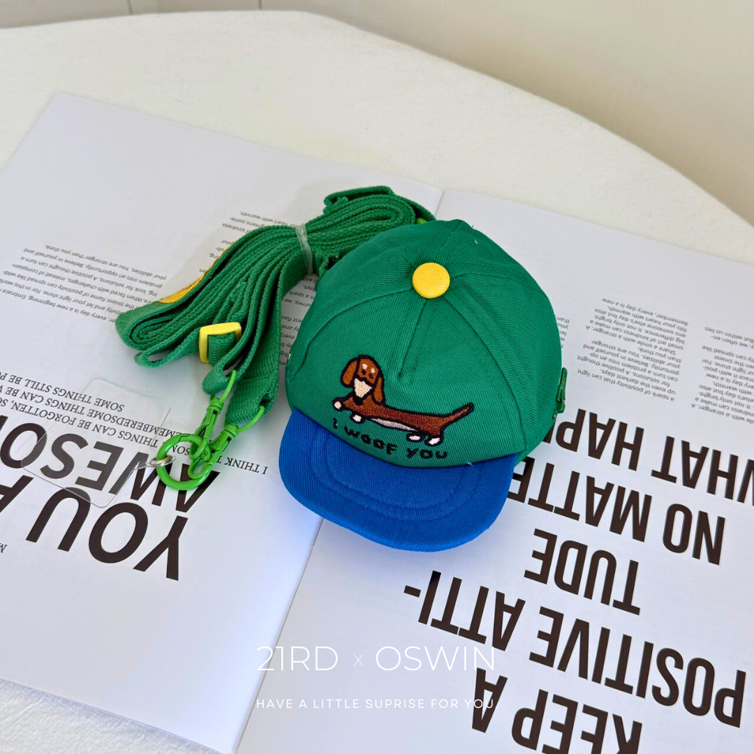 韓國 JOGUMAN 棒球帽造型 收納包 手機掛繩