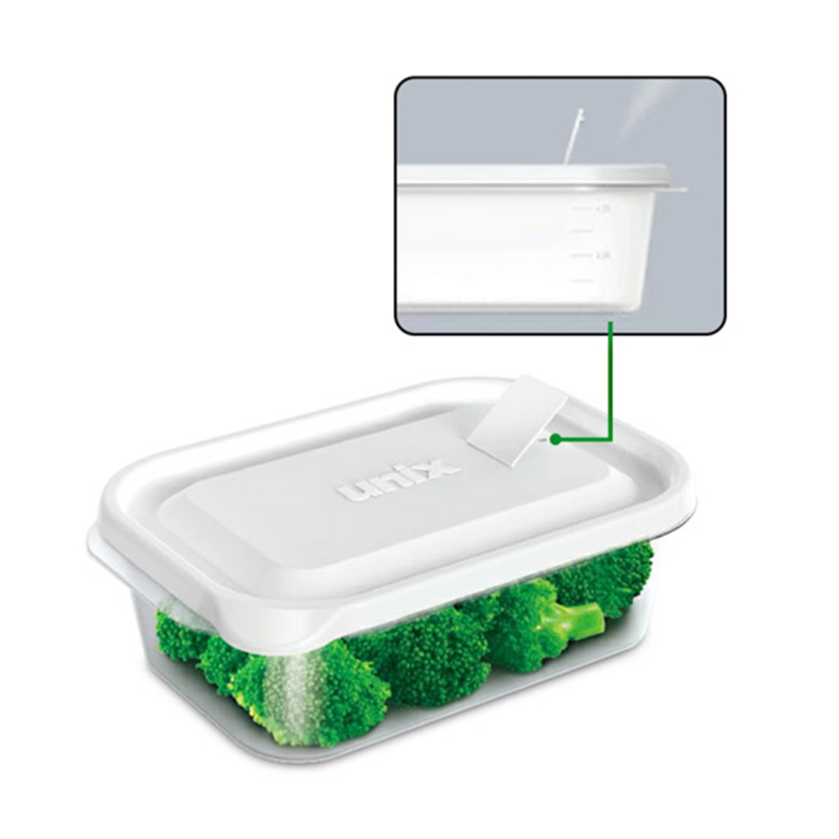 日本品牌 ASVEL UNIX 2件裝 510ml 長方形微波爐盒 -3702-W