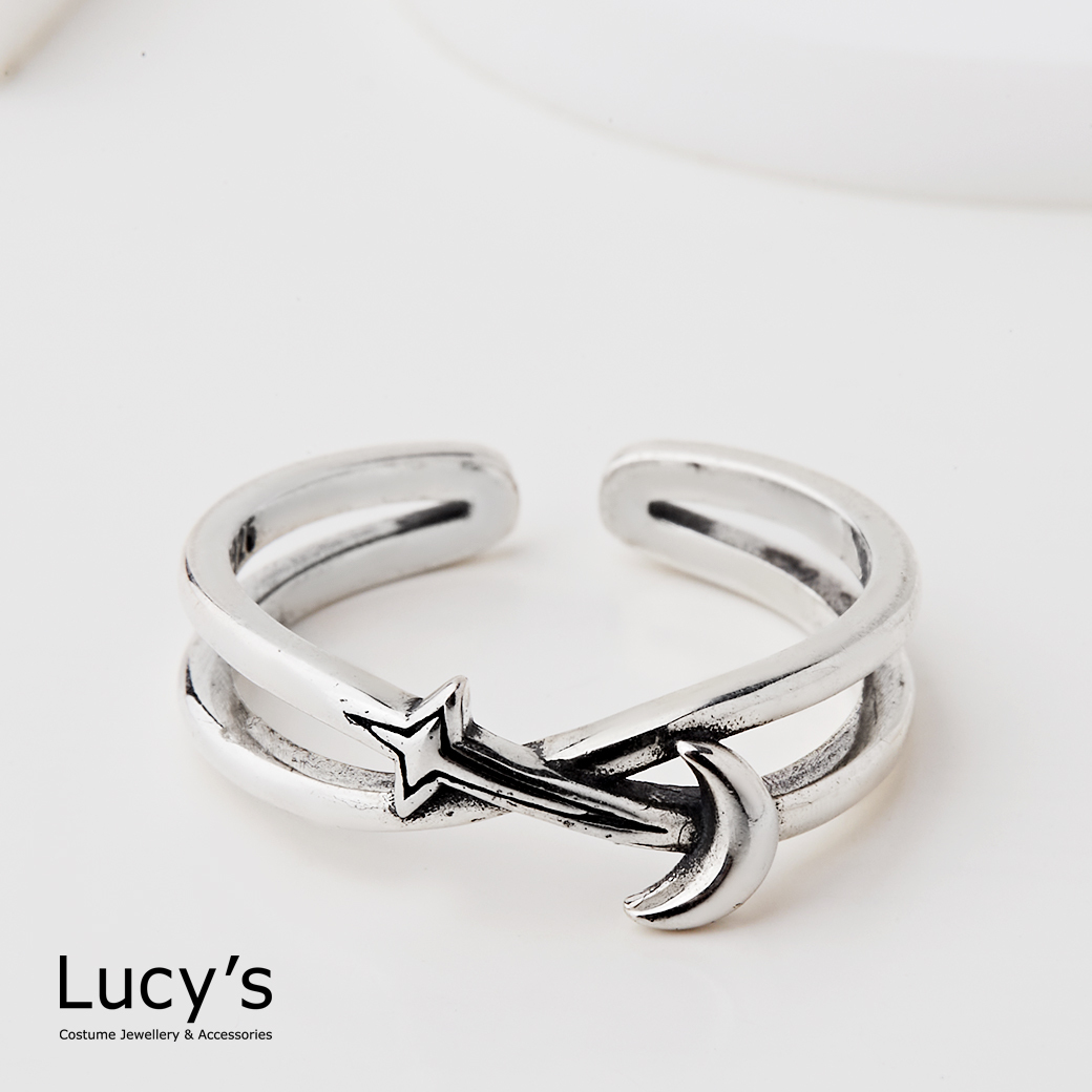 925純銀 船錨 開口戒 (80914)