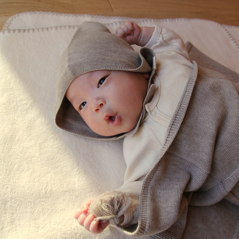 COFUCU 喀什米爾市松格紋嬰兒毯-咖啡棕