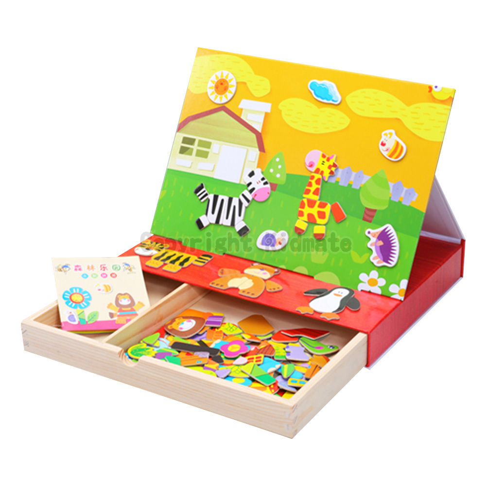 《 KIDMATE 》  森林樂園磁性拼圖禮盒