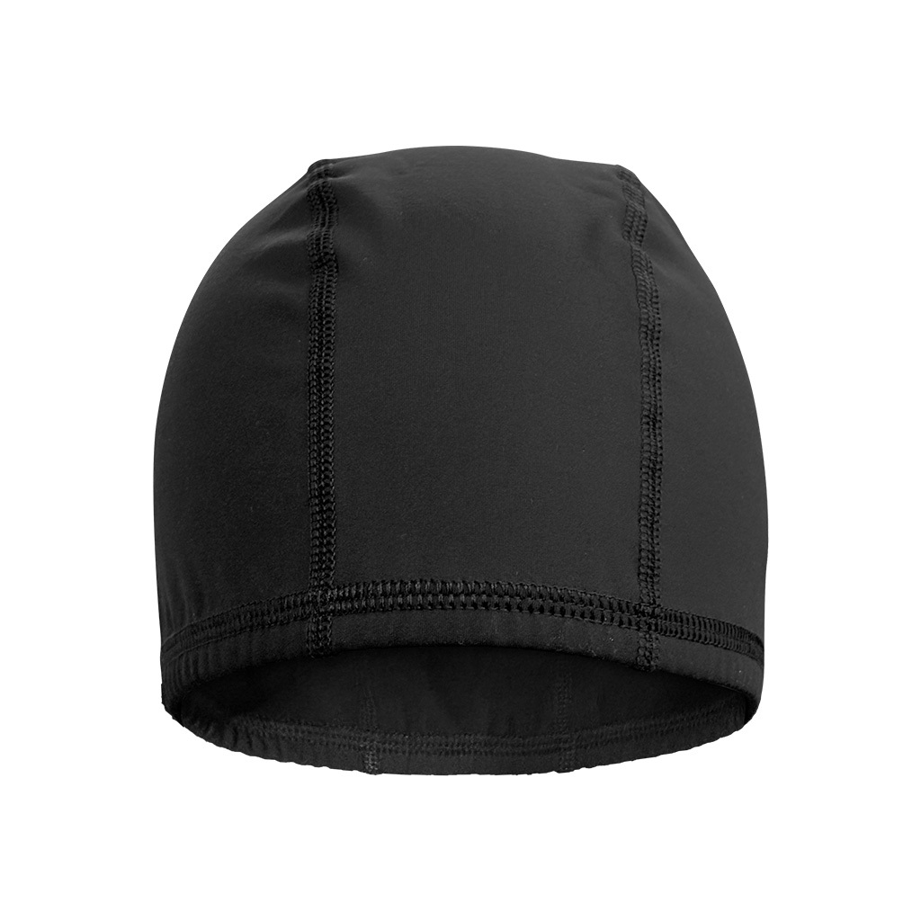 抗水抓毛保暖布泳帽 - 黑