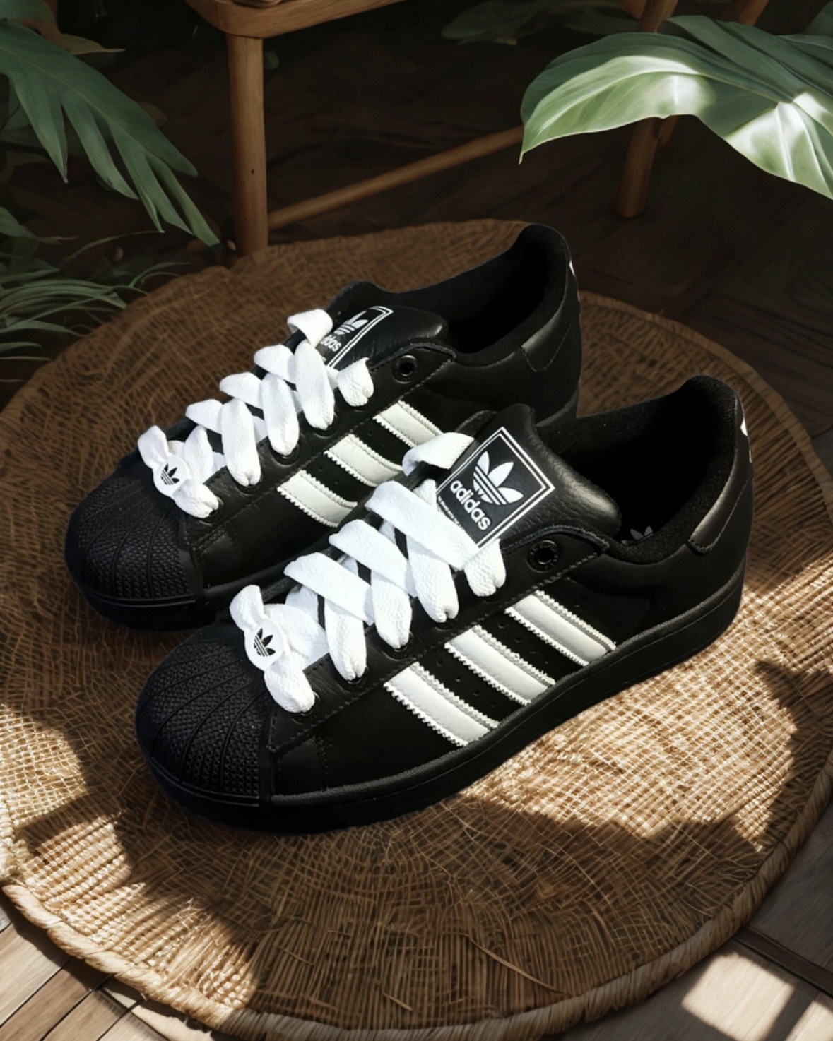 Adidas Originals Superstar II  皮革 貝殼鞋 黑白